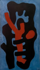 Elementos sobre fondo azul de Fernand Leger