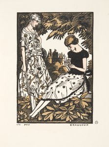Un Peu, Beaucoup, de una Colección de Placas de Moda, 1920 (impresión pochoir) de Fernand Siméon