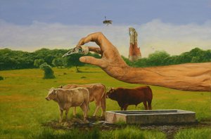 Naturaleza muerta con vacas de Fernando Aznar Cenamor