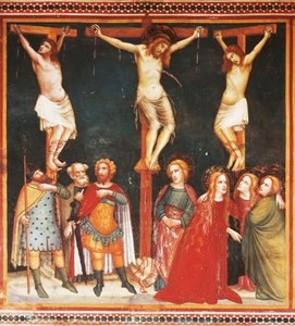 Crucifixión (fresco) de Ferrer Bassa