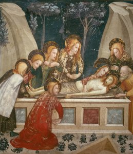 Jesús en el sepulcro con los apóstoles y su madre (fresco)