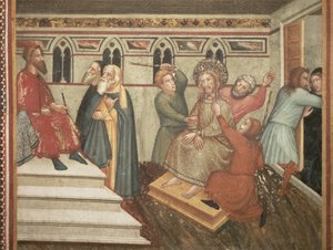 La flagelación de Cristo ante Poncio Pilato (fresco) de Ferrer Bassa