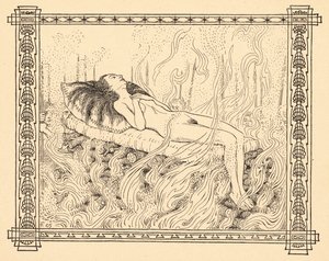 Brandopfer, lámina 4, de la carpeta "Lebenszeichen", publicada en 1908 en Berlín por Fritz Heyder Verlag