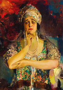 Retrato de la cantante Nadezhda Plevitskaya de Filipp Andreevic Maljavin
