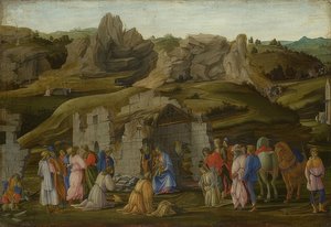 La adoración de los Reyes. Alrededor de 1480 de Filippino Lippi