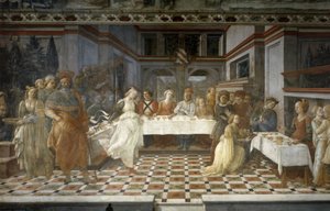 El banquete de Herodes, episodios de la vida de San Juan Bautista, c.1452-64 (fresco) de Filippino Lippi