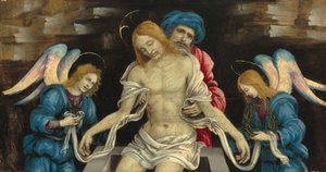 Piedad (El Cristo muerto llorado por Nicodemo y dos ángeles) de Filippino Lippi