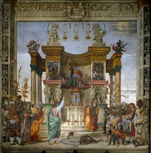 San Felipe exorciza al dragón del templo de Hierápolis de Filippino Lippi