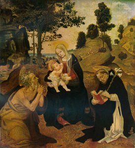 La Virgen y el Niño con los santos Jerónimo y Domingo, c1485, 1911 de Filippino Lippi