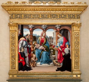 Virgen con niño y San Juan Bautista, San Martín y Santa Catalina de Alejandría
