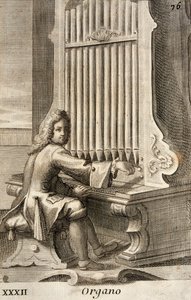 Hombre tocando el órgano de Filippo Bonanni