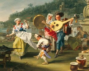 Tarantella en Mergellina (detalle) de Filippo Falciatore