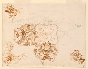 Diseño de techo para el Salone di Stupinigi (Salón principal del pabellón de caza)