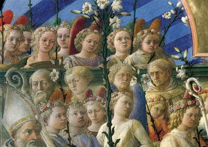 Incoronazione Maringhi o Coronación de la Virgen de Filippo Lippi (hacia 1406-1469), temple sobre madera, 200x287 cm, Detalle de Filippo Lippi