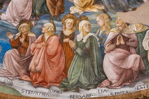 Santos, detalle de la Coronación de María de Filippo Lippi