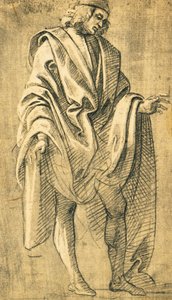 Estudio de figura masculina, dibujo a lápiz de Filippo Lippi (hacia 1457-1504)