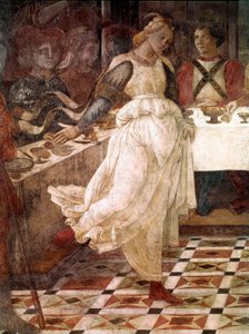 El Banquete de Herodes, episodios de la vida de San Juan Bautista. Detalle que representa a Salomé. Fresco de Filippo Lippi (1406-1469)