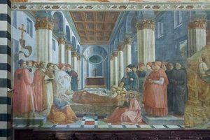 El funeral de San Esteban, detalle de Filippo Lippi
