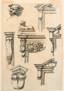 Dibujo, Estudios arquitectónicos, 1750-75 de Filippo Marchionni