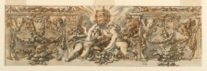 Dibujo, Decoración de un friso, hacia 1770 de Filippo Marchionni