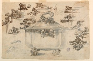 Dibujo, Diseños para sopera de plata, 1769 de Filippo Marchionni
