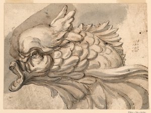 Dibujo, Cabeza de delfín, ca. 1775 de Filippo Marchionni