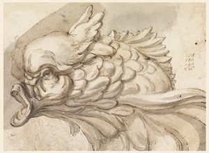 Dibujo, Cabeza de un delfín, ca. 1775 de Filippo Marchionni