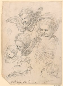 Dibujo, Estudios para una representación religiosa, 1725-40 de Filippo Marchionni