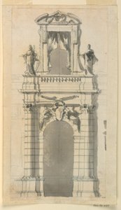 Dibujo, Alzado de la parte central inferior de una mansión urbana, 1770-85 de Filippo Marchionni