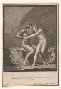 fauno desnudo asalta a un joven desnudo o una ninfa de Filippo Morghen