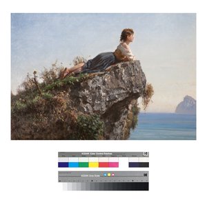 Niña Joven en una Roca en Sorrento
