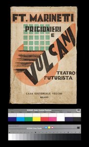 Futurismo: portada de "Prigionieri e Vulcani" 1927
