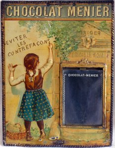 Placa publicitaria de chocolate Menier, c.1900 (esmalte)