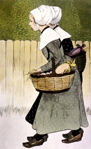 Criadas llevando huevos de Pascua, c. 1900 (ilustración) de Firmin Bouisset