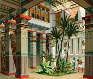 Interior de un palacio egipcio antiguo