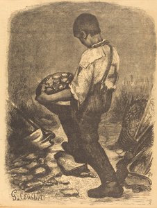 El Rompedor de Piedras de Firmin Gillot after Gustave Courbet