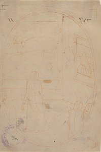 Dibujo para una ilustración de una serie Sat Sai de Bihari Lal: El mensaje de los ojos..., ca. 178 de First generation after Nainsukh