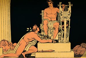 Orestes suplicante a Apolo, 1880 de Flaxman