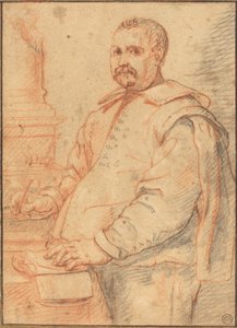 Un Erudito Escribiendo de Flemish 17th Century