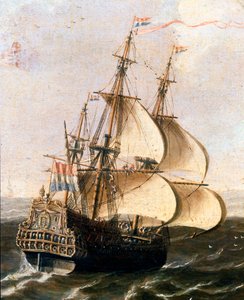 Un galeón de la Compañía Holandesa de las Indias Orientales de Flemish School