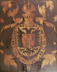 Escudo de armas de Carlos V, Emperador del Sacro Imperio Romano, 1558 de Flemish School