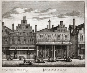Delft, Países Bajos. (grabado de Flemish School
