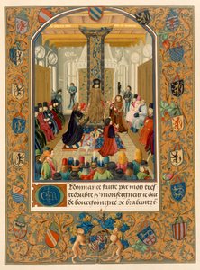 Duque Carlos el Temerario en medio de su corte con los Caballeros de la Orden del Toisón de Oro, 1473 de Flemish School