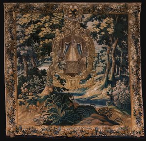 Tapiz flamenco. Paisaje con la Virgen negra. Taller de Oudenaarde. 1665. de Flemish School