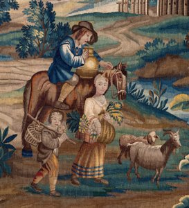 Tapiz flamenco. Fin del siglo XVII. Propiedad de la iglesia Sint-Walburgakerk Oudenaarde (Dekenij van de Sint-Walburga). de Flemish School