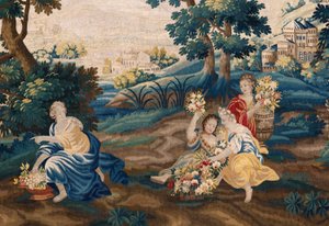 Tapiz flamenco. Fin del siglo XVII. Propiedad de la iglesia Sint-Walburgakerk Oudenaarde (Dekenij van de Sint-Walburga). de Flemish School