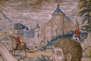 Tapiz flamenco. Serie La Historia de San Juan Bautista: El Bautismo de Cristo (Het doopsel van Christus). Taller de Bruselas. 1515-1520.