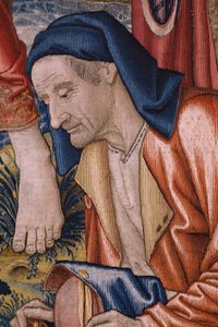 Tapiz flamenco. Serie La Historia de San Juan Bautista: El Bautismo de Cristo (Het doopsel van Christus). Taller de Bruselas. 1515-1520. de Flemish School