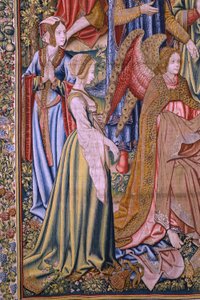 Tapiz flamenco. Serie La Historia de San Juan Bautista: El Bautismo de Cristo (Het doopsel van Christus). Taller de Bruselas. 1515-1520. de Flemish School