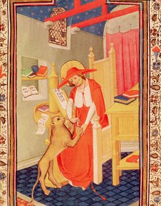 Fol.310v San Jerónimo, del Libro de Horas de Don Duarte de Flemish School